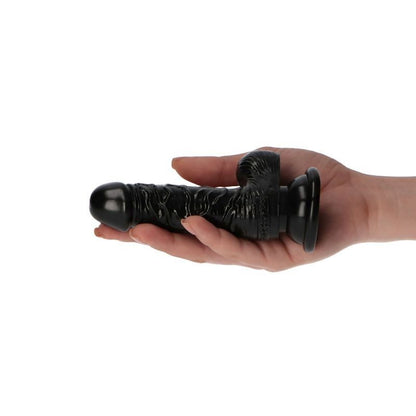 dildo realistico mini nero con testicoli e ventosa penetrazione vaginale anale