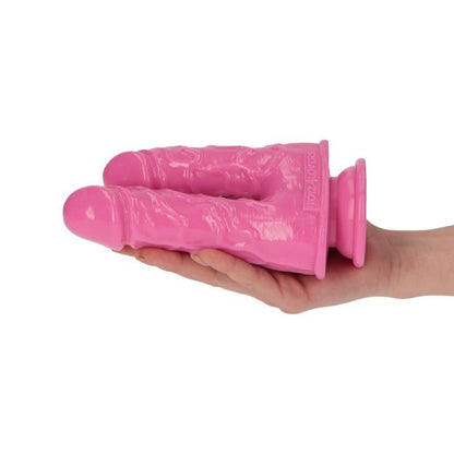 Fallo doppio rosa dildo realistico vaginale anale sex toy pene finto con ventosa