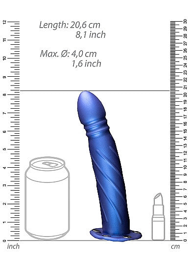 fallo indossabile Twisted Hollow Strap-on - 8'' / 20 cm - Metallic Blue