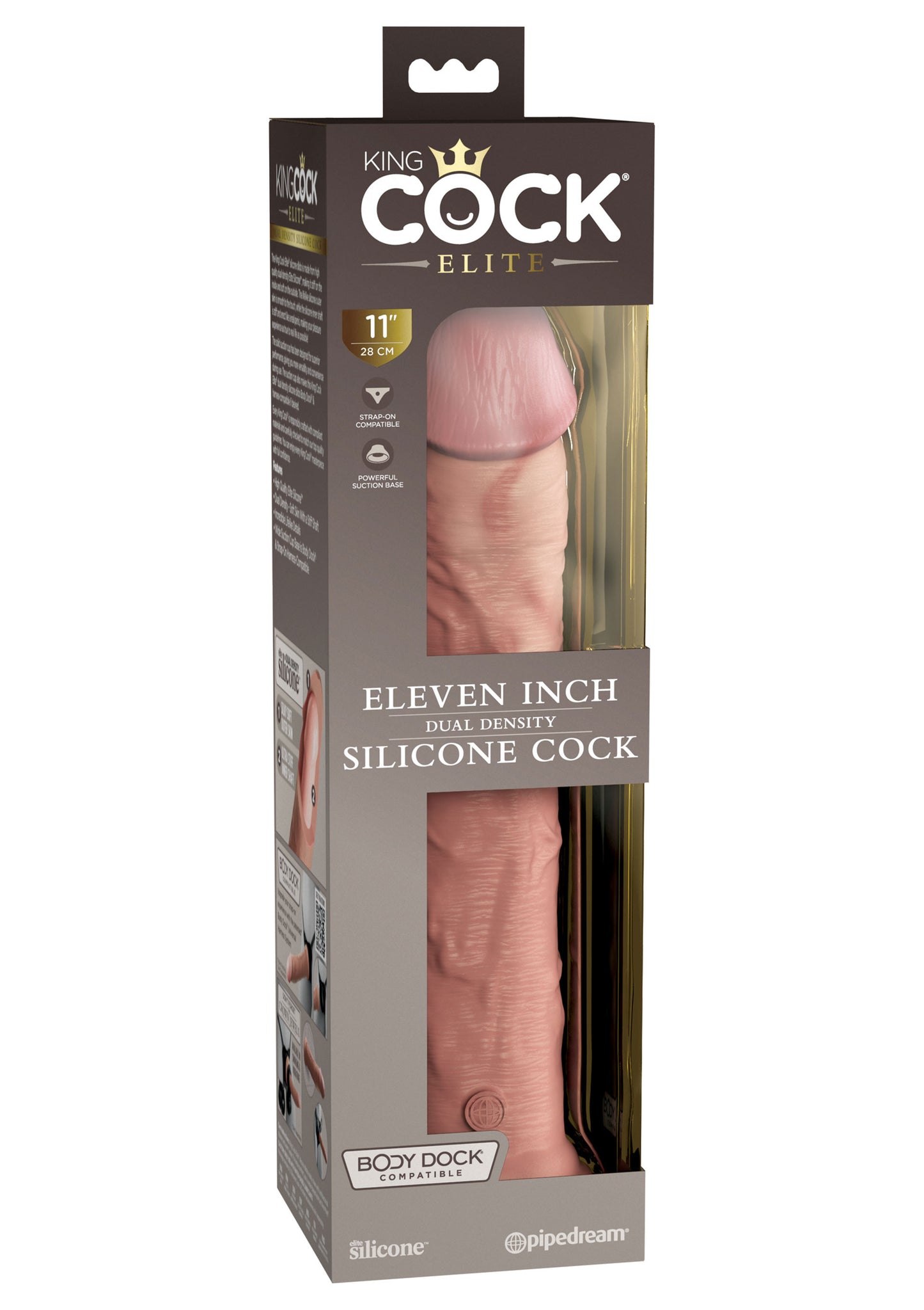 Pene realistico 11 Inch 2Density Silicone Cock