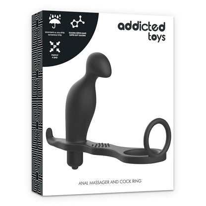 Plug anale vibrante con anello fallico addicted toys