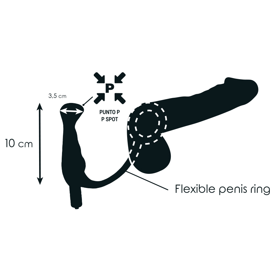 Vibratore anale per prostata con anello fallico ADDICTED TOYS PROSTATIC VIBRATOR