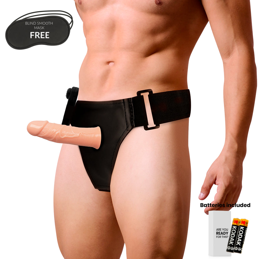 Vibratore cavo indossabile HARNESS ATTRACTION GREGORY STRAP-ON HOLLOW EXTENDER VIBRATOR 16.5 X 4.3 CM