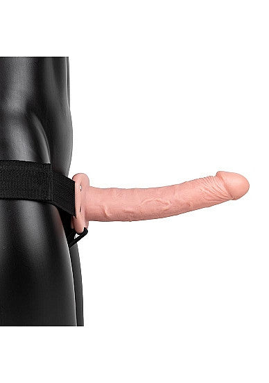Vibratore cavo indossabile Vibrating Hollow Strap-on No Balls - 10'' / 24,5 cm - Flesh