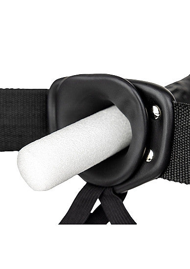 Vibratore cavo indossabile Vibrating Hollow Strap-on No Balls - 6'' / 15,5 cm - Black