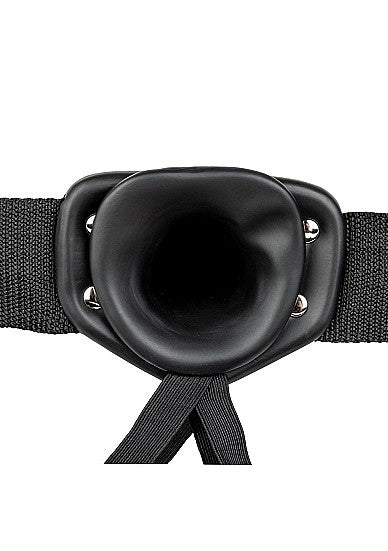 Vibratore cavo indossabile Vibrating Hollow Strap-on No Balls - 8'' / 20,5 cm - Black
